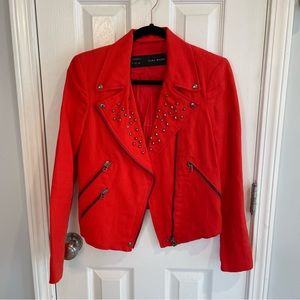Zara studded orange jacket, size small